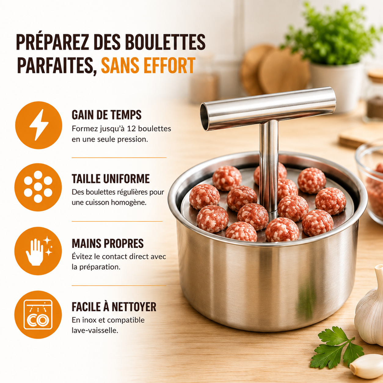 POLÉA™ – Appareil à boulettes de viande
