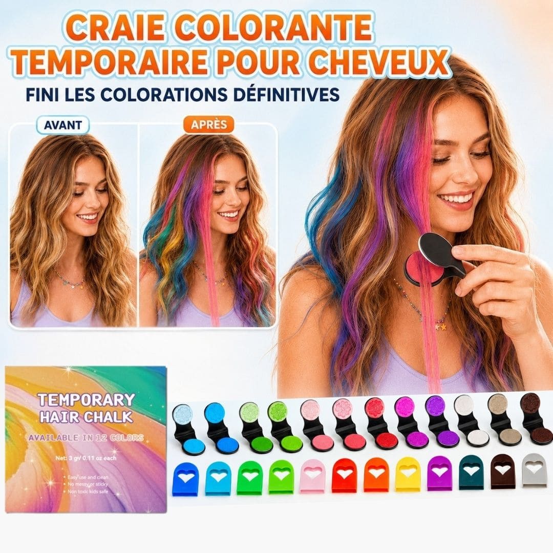 Craies colorantes temporaires pour cheveux – Fini les colorations définitives