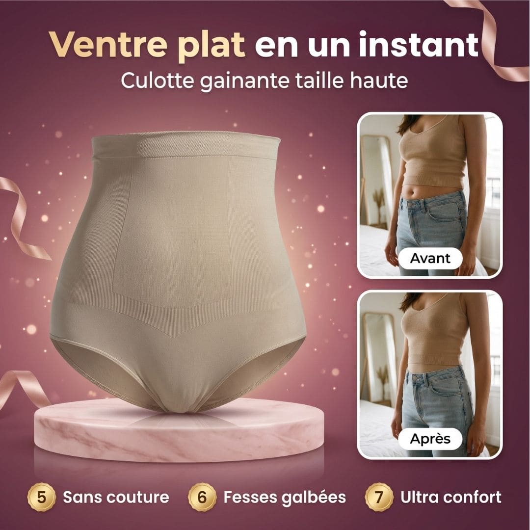 Culotte gainante taille haute – Ventre plat et fesses rebondies