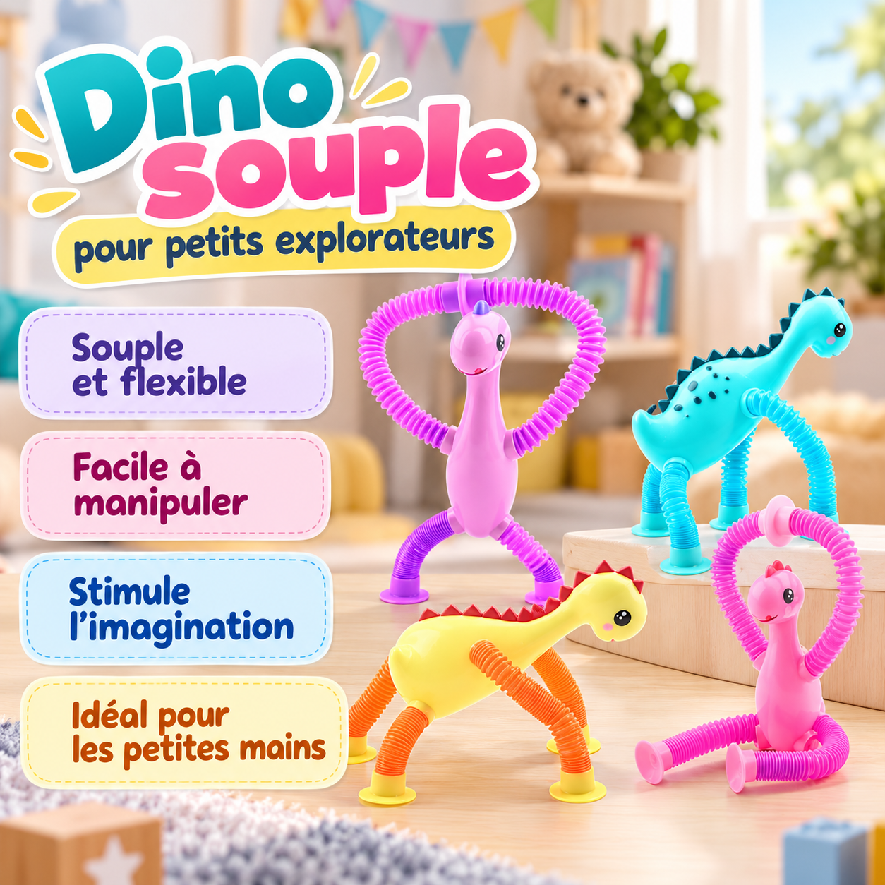 DINOFLEX™ – Dinosaure Souple Extensible Sensoriel