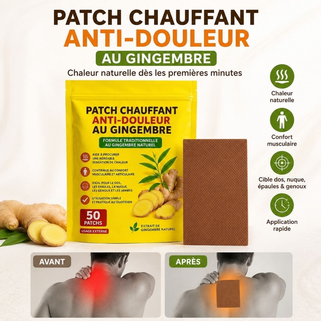 Patch chauffant anti-douleur au gingembre (2x50 pcs)