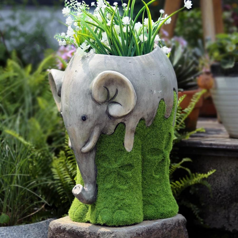 ZenElephant™ – Pot de Fleurs Déco en Résine