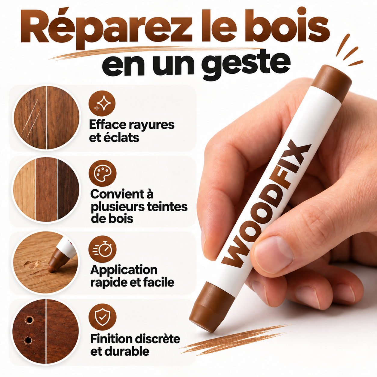 WOODFIX™ – Stylos de Cire Réparateurs pour Bois