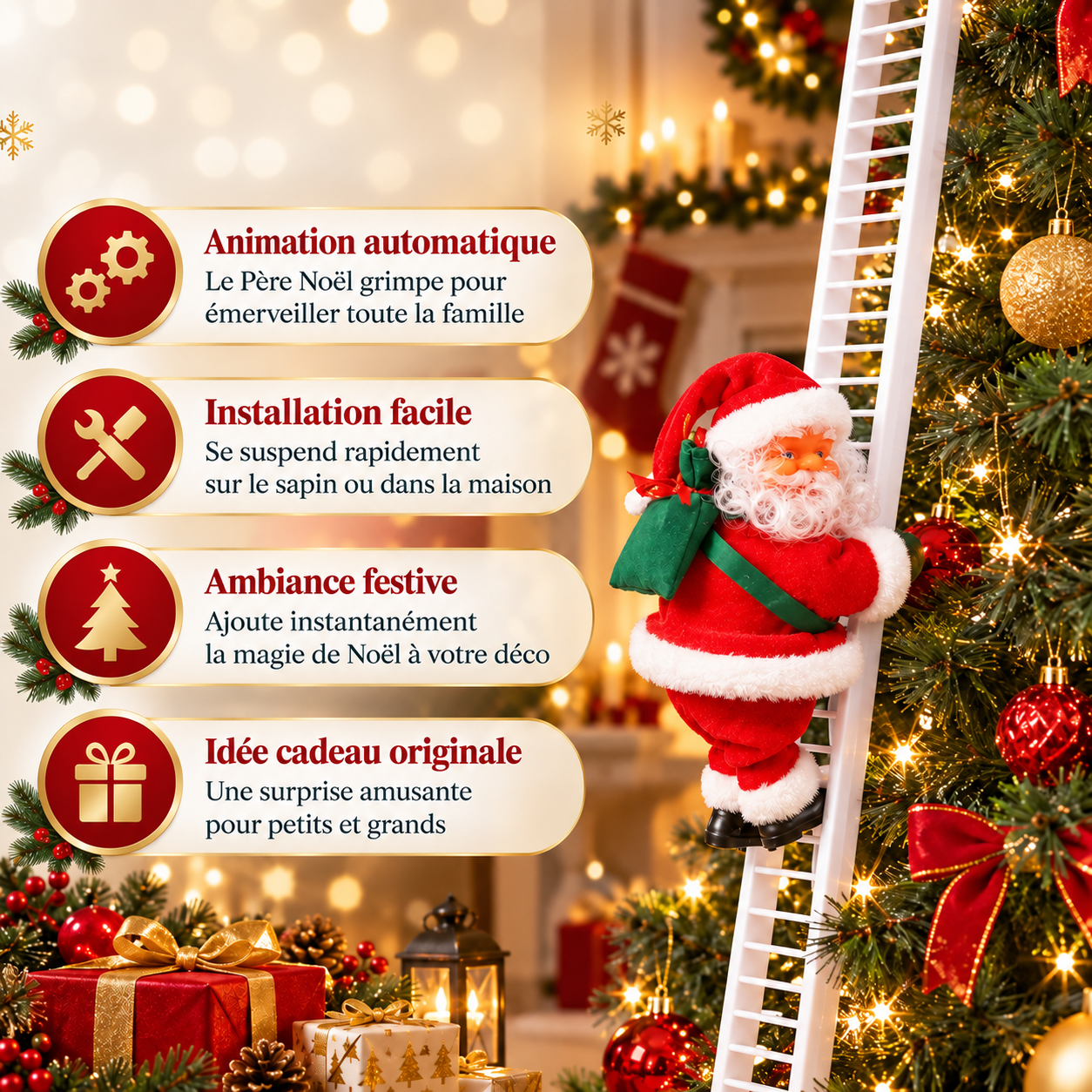 ESCALÉA™ – Père Noël Grimpeur à Échelle