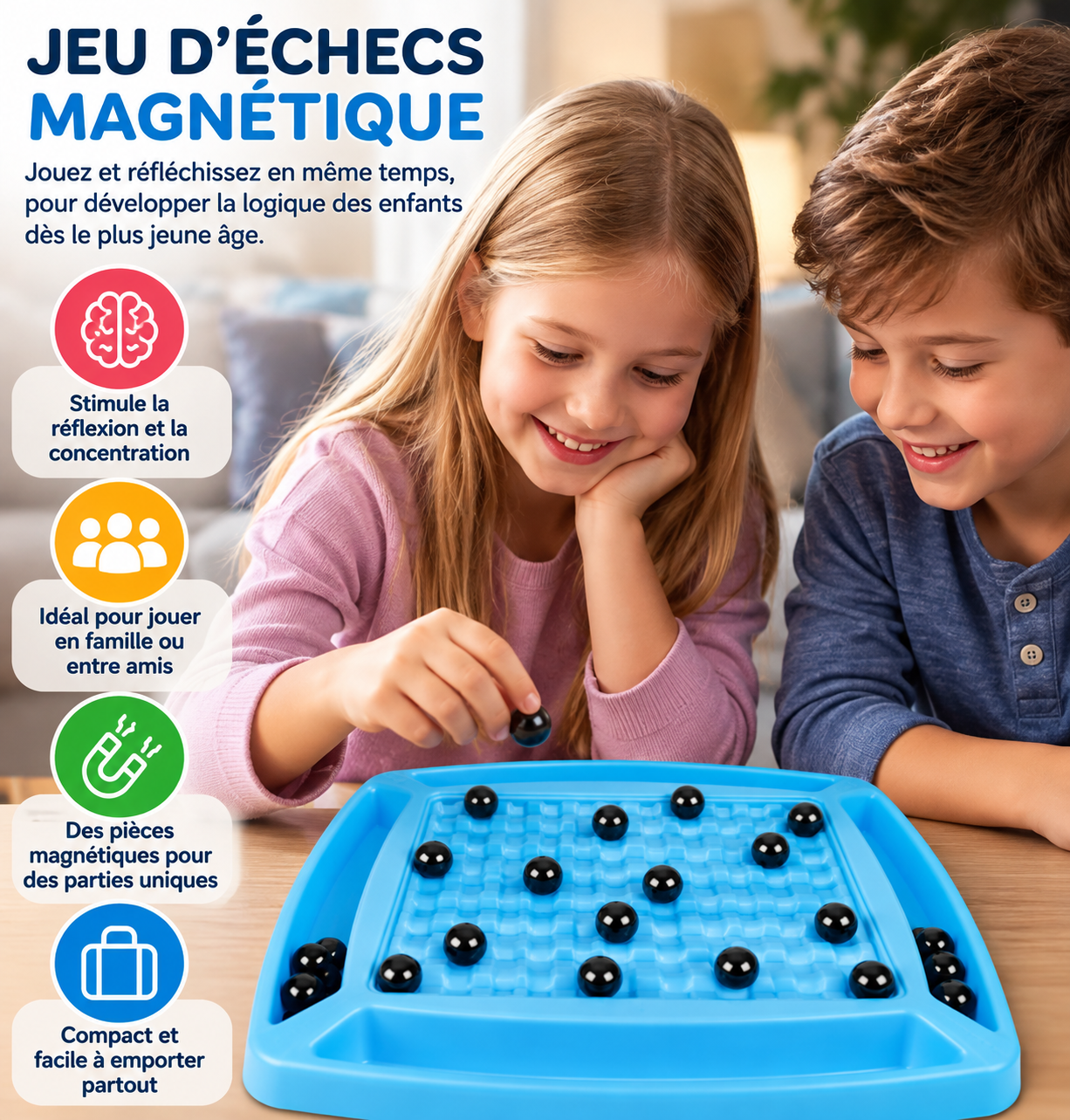MAGNÉO™ – Jeu d'Échecs Magnétiques