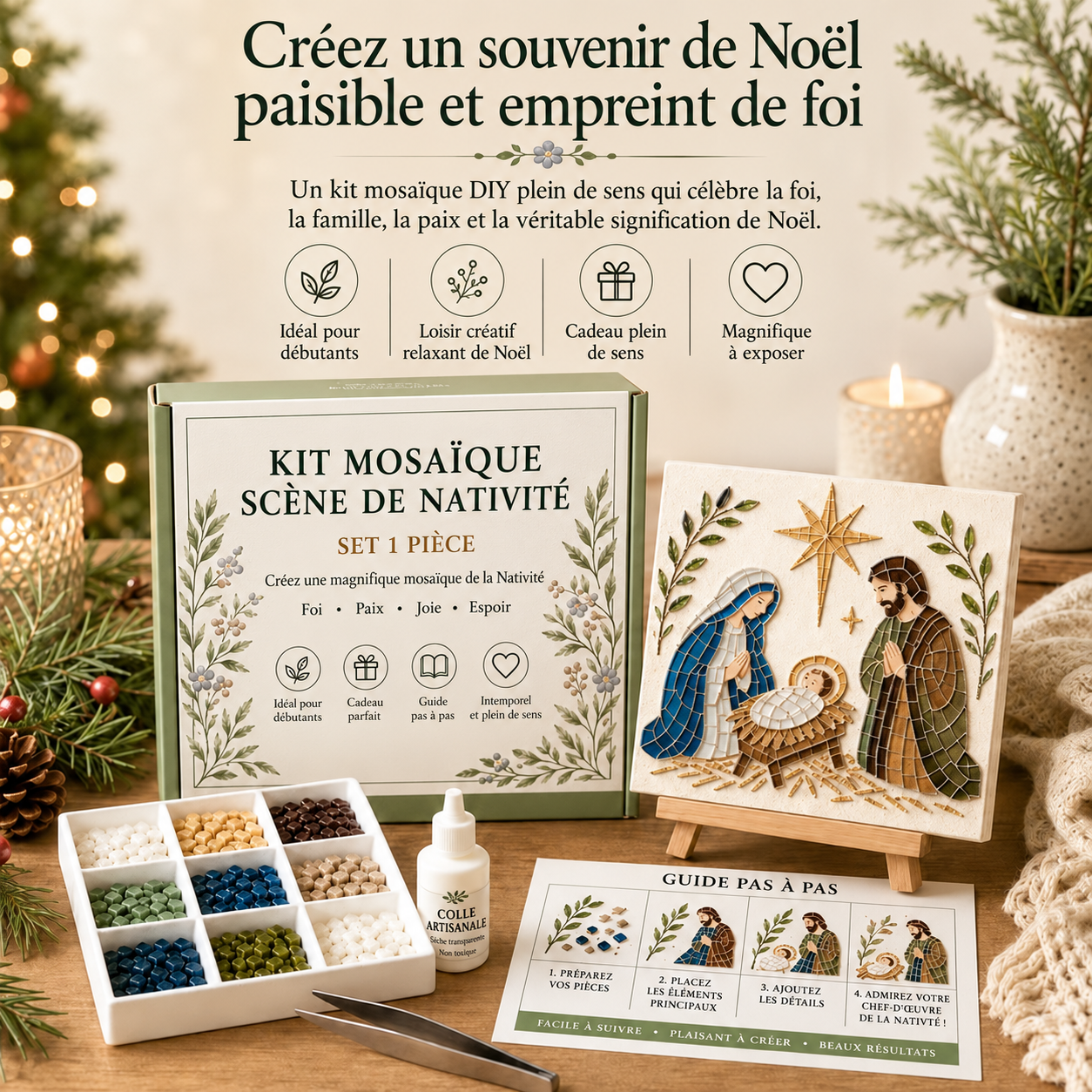 NATIVIA™ – Kit Mosaïque Crèche de Noël
