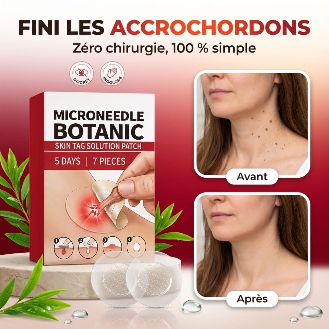 Patch micro-aiguilles anti-excroissances – Fini les accrochordons, zéro chirurgie