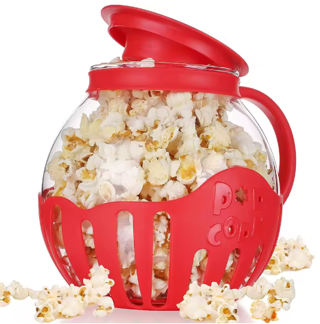 POPLIX™ – Bol à Pop-Corn en Verre pour Micro-Ondes