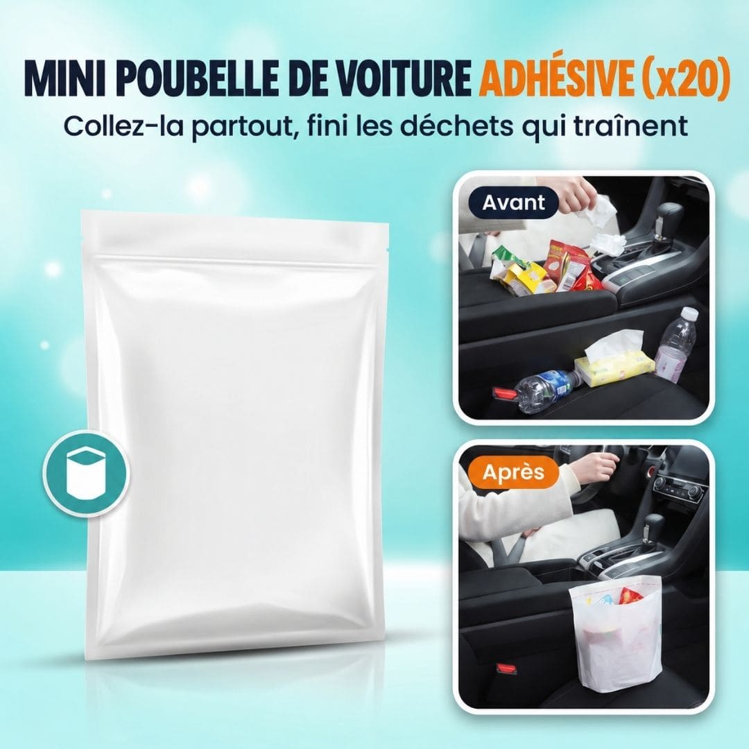 Mini poubelle de voiture x20 – Fini les déchets qui traînent